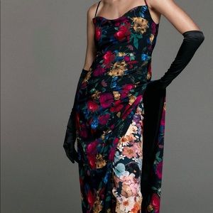 Gorgeous black gown with floral pattern